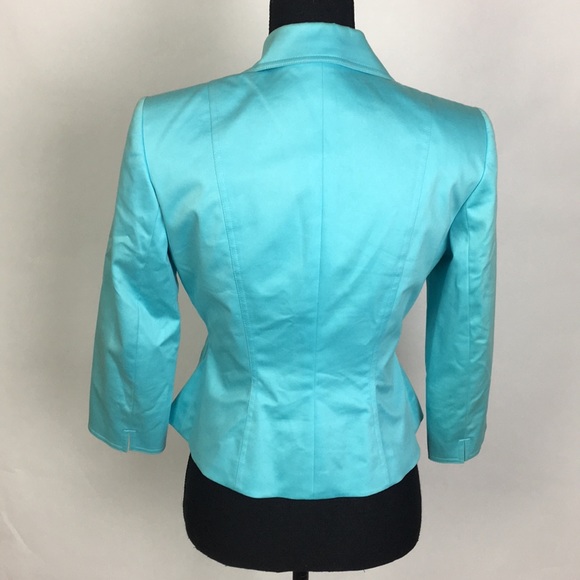 Tahari Woman’s Arthur S. Levine Blazer Aqua Sz 4p - Picture 4 of 7